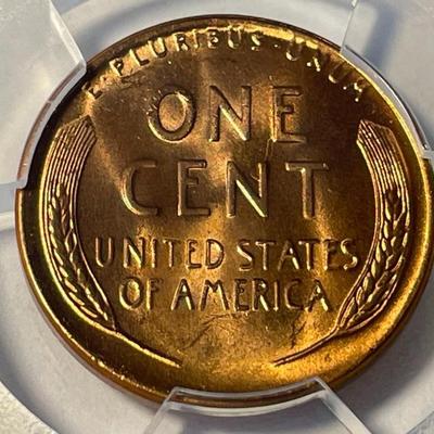 PCGS CERTIFIED 1957-D MS65 RED LINCOLN CENT FRESHLY GRADED. FREE DOMESTIC SHIPPING.