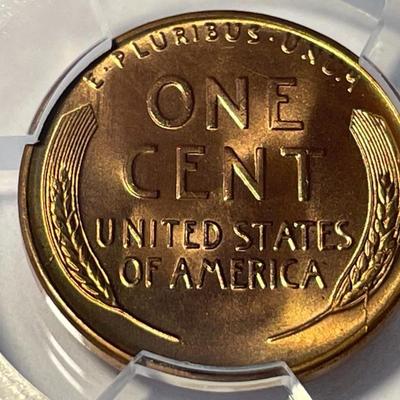 PCGS CERTIFIED 1955-S MS66 RED LINCOLN CENT FRESHLY GRADED. (FILLED "5" IN DATE VARIETY). FREE DOMESTIC SHIPPING.