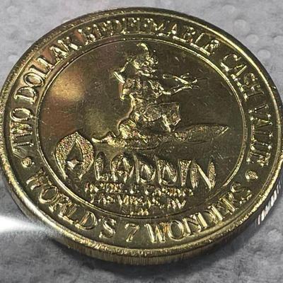 Vintage Aladdin Resort & Casino $2 Slot Gaming Token Las Vegas Nevada (Empire State Building) Choice BU Condition. FREE DOMESTIC...