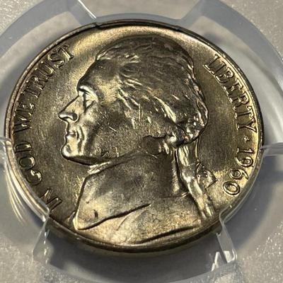 PCGS CERTIFIED 1960-D MS65 GRADED JEFFERSON NICKEL AS PICTURED. FREE DOMESTIC SHIPPING.