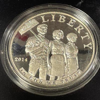 2014-P US Civil Rights Act of 1964 Commemorative Proof Silver Dollar as Pictured. FREE DOMESTIC SHIPPING.