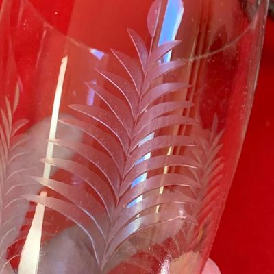 Sterling Weighted Candle Bases w/ Etched Glass / Bud Vase