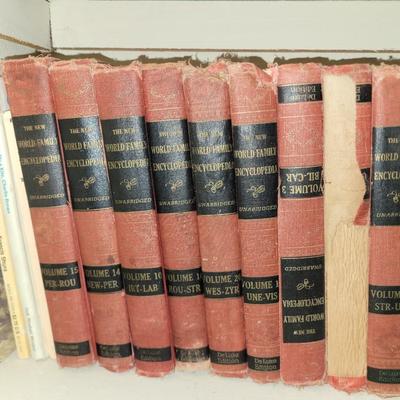 Lot of books including 1955 encyclopedias