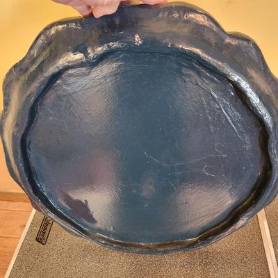 Quimper Style Soft Wood Serving Tray 22" diameter