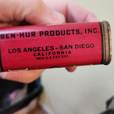 Eagle Lock Co Wooden Crate Filled w collectables Irwin Bit, Ben-Hur McCormick Spices