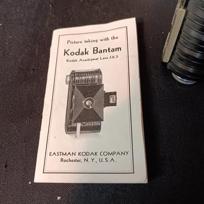KODAK BANTAM FOLDING CAMERA WITH ANASTIGMAT LENS PLUS BOX AND MANUAL
