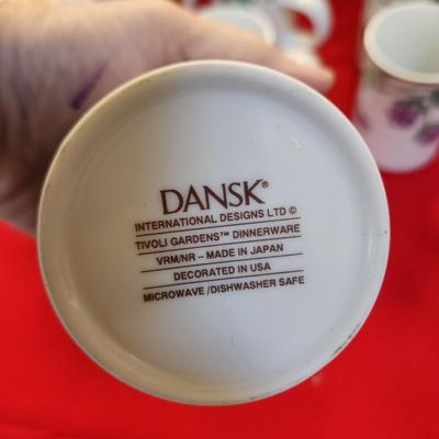 11 Dansk Tivoli Garden Mug Coffee Cups w Sugar & Creamer
