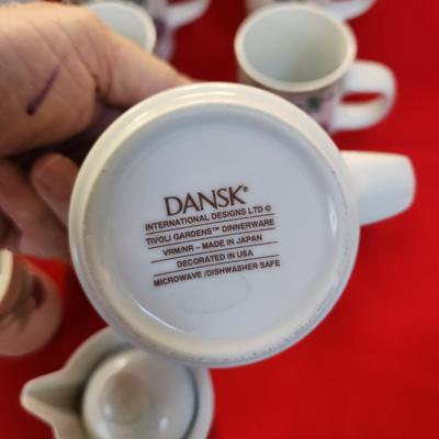 11 Dansk Tivoli Garden Mug Coffee Cups w Sugar & Creamer