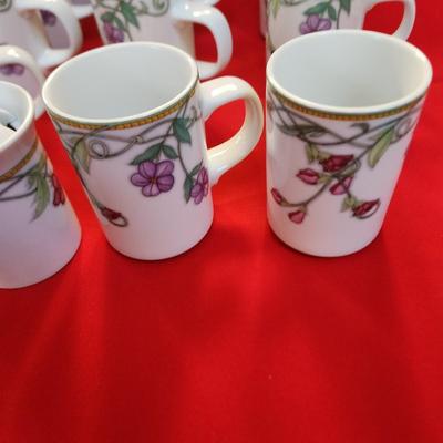 11 Dansk Tivoli Garden Mug Coffee Cups w Sugar & Creamer