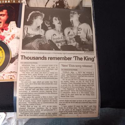 ELVIS NEWSPAPER CLIPPINGS, TV GUIDE, MAGAZINE AND MORE