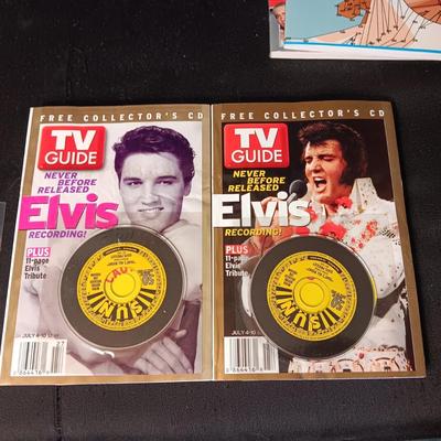 ELVIS NEWSPAPER CLIPPINGS, TV GUIDE, MAGAZINE AND MORE