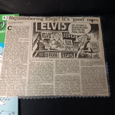 ELVIS NEWSPAPER CLIPPINGS, TV GUIDE, MAGAZINE AND MORE