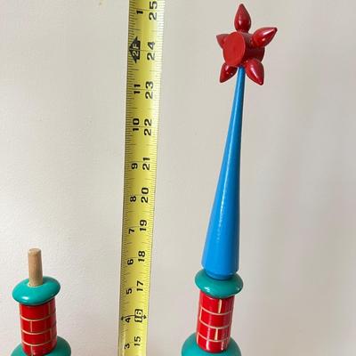 Vintage Wood Toy Figurines Lot - Swedish, French