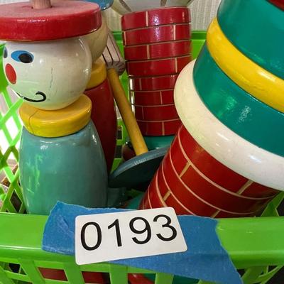 Vintage Wood Toy Figurines Lot - Swedish, French