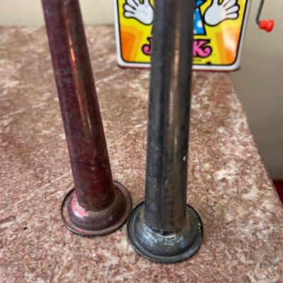 Vintage Metal Tin Toys Lot Ohio Art Noise Makers Jack in the Box