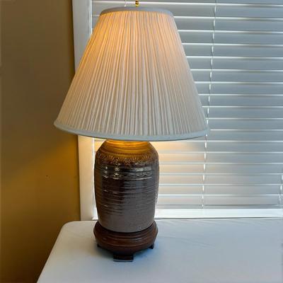 Ceramic Pottery Table Lamp - Stamped