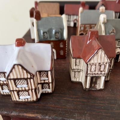 Big Lot English Suffolk Cottages Miniature Ceramic Houses