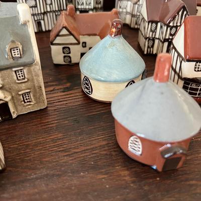 Big Lot English Suffolk Cottages Miniature Ceramic Houses