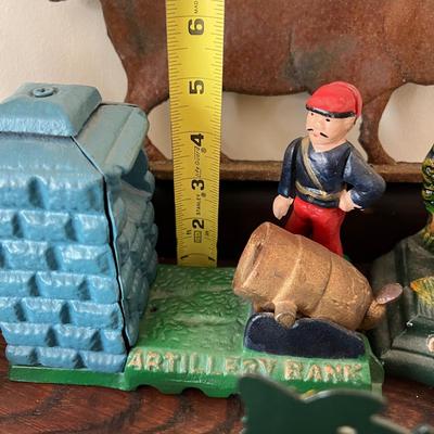 Decorative Cast Iron Lot - Banks, Figurines, Letter Holders