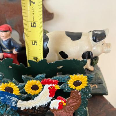 Decorative Cast Iron Lot - Banks, Figurines, Letter Holders