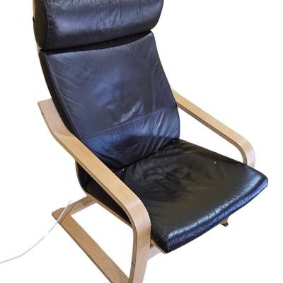 # 2 Ikea Poang Armchair Brown Leather