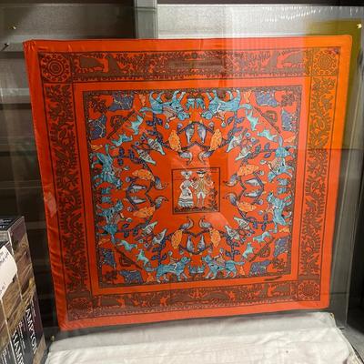 Hermes of Paris Scarf Encased in Acrylic Frame (1050F-KD)