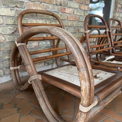 Vintage Rattan Bamboo Furniture Set (See Details)
