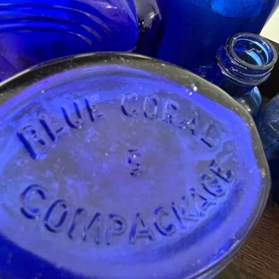 Big Lot Vintage Cobalt Blue Glass - Medicine, Figurines, Metal Tops (2 of 2)