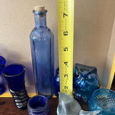 Big Lot Vintage Cobalt Blue Glass - Medicine, Figurines, Metal Tops (2 of 2)