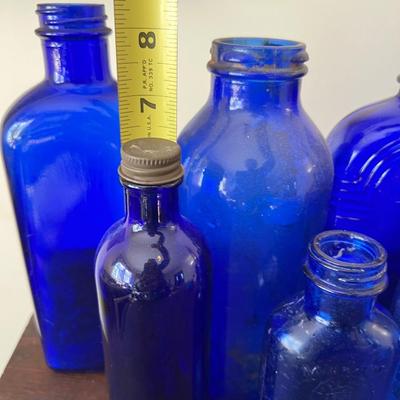 Big Lot Vintage Cobalt Blue Glass - Medicine, Figurines, Metal Tops (2 of 2)