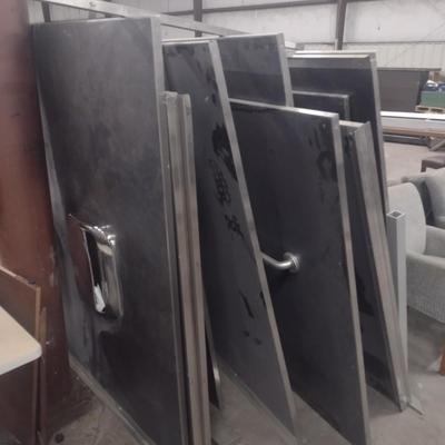 Commercial Restroom Partitions with Grab Bars and Paper Dispensers