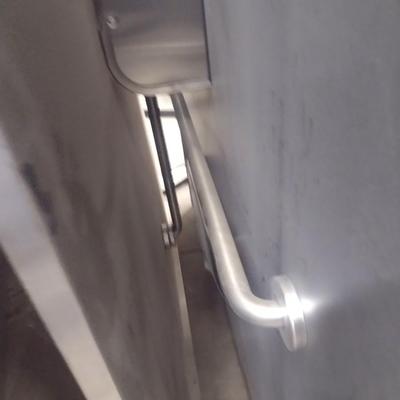 Commercial Restroom Partitions with Grab Bars and Paper Dispensers