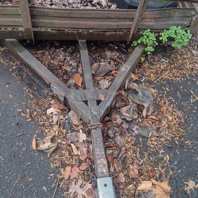 Pull Behind Trailer with Wood Floor and Metal Sides Flip Gate