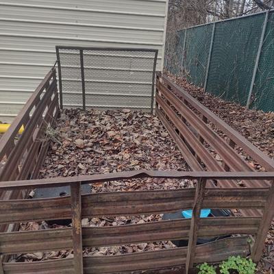 Pull Behind Trailer with Wood Floor and Metal Sides Flip Gate