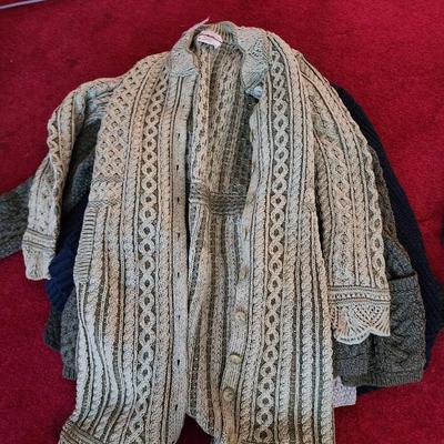 Lot of wool cardigans/sweaters.