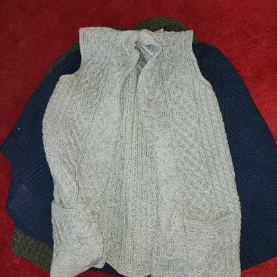 Lot of wool cardigans/sweaters.