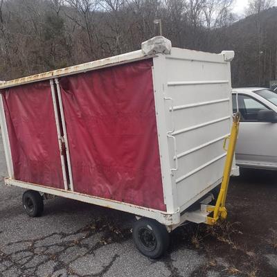 Vintage Steel Airport Luggage Pull Behind Trailer Choice B
