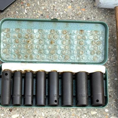 Toolbox Lot - Large Toolbox, T-Square, Levels, Saws, Socket Set