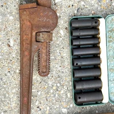 Toolbox Lot - Large Toolbox, T-Square, Levels, Saws, Socket Set