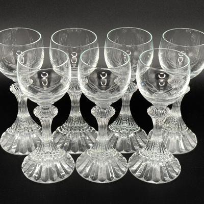 Set of 7 Mikasa "The Ritz" Crystal Cordial Wine Glasses