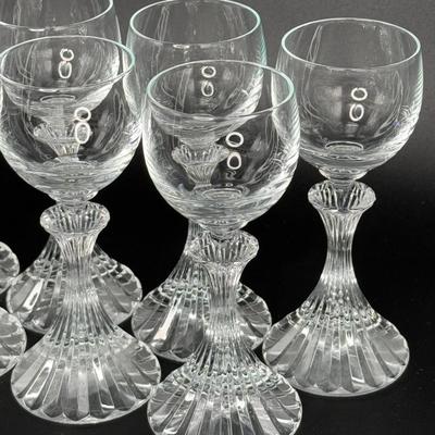 Set of 7 Mikasa "The Ritz" Crystal Cordial Wine Glasses