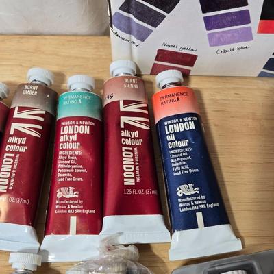 Oil Painting Book, Palette Trays, and Oil Paints