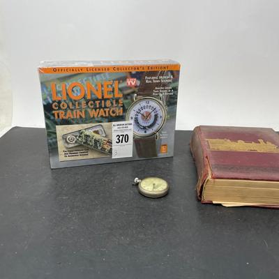 Locomotive Book, Pocketwatch, Lionel Train Watch