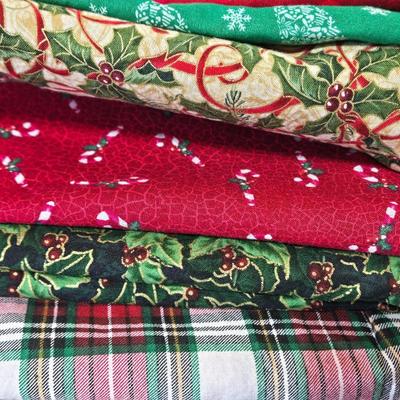 Christmas Fabrics and Ribbon