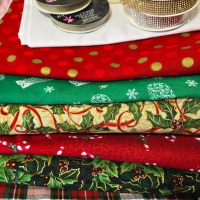Christmas Fabrics and Ribbon