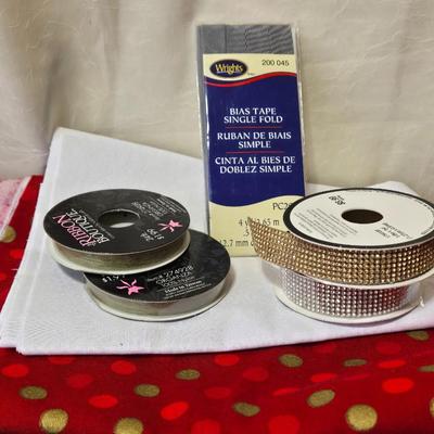 Christmas Fabrics and Ribbon