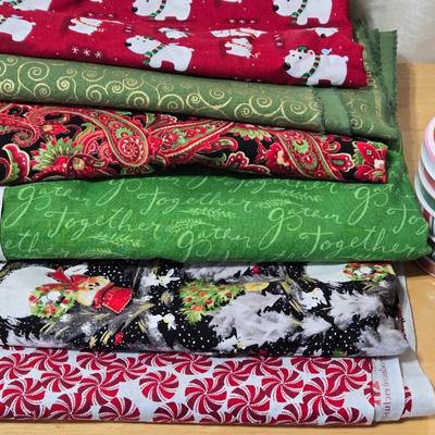 Christmas Fabrics and New Ribbons