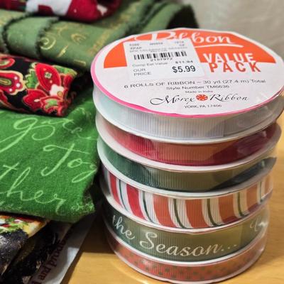 Christmas Fabrics and New Ribbons