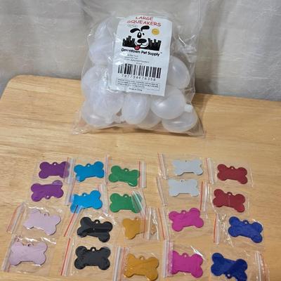 Pet Squeakers and Metal ID Tags