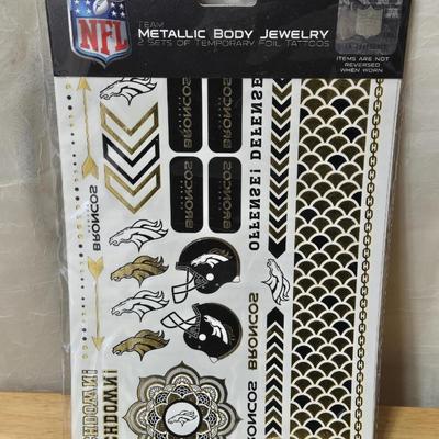 Broncos Temporary Tattoos, Keychain, and Henna Tattoo Set
